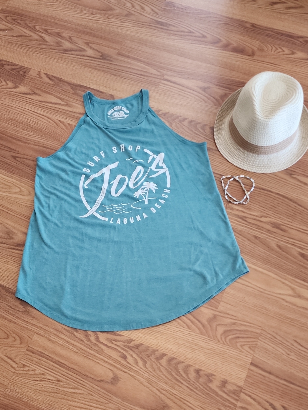 Joe’s Laguna Beach Teal Graphic Rocker Tank Top